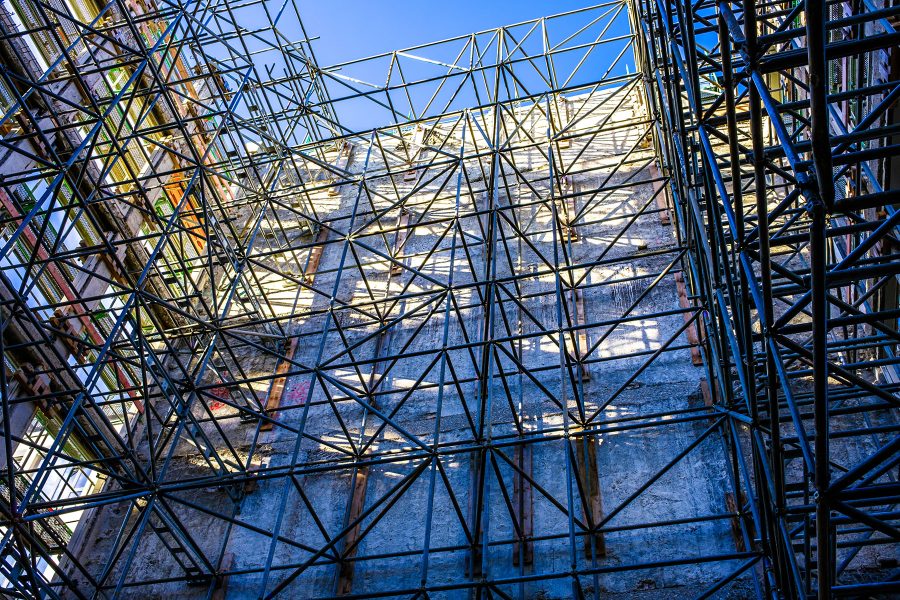typical scaffolding at a construction site - photo